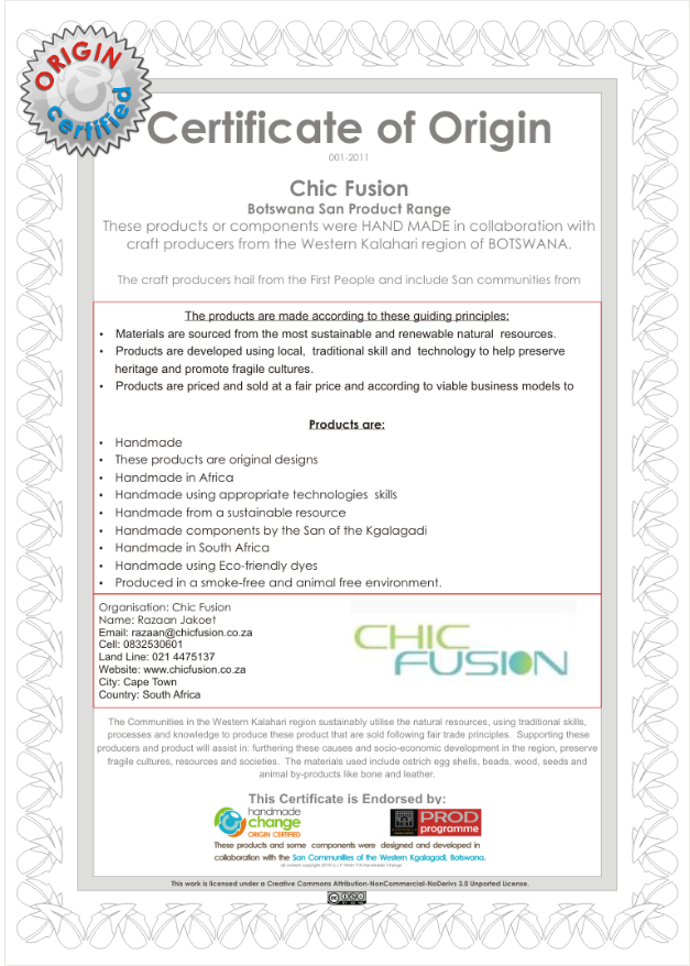 certificate of origin 001